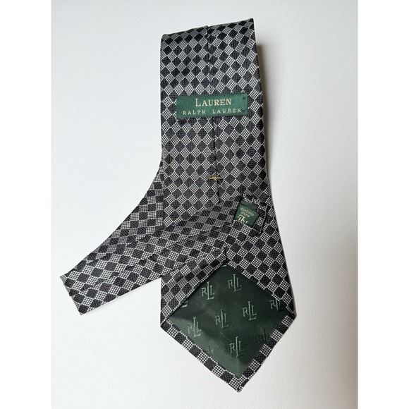 Lauren Ralph Lauren Other - Lauren Ralph Lauren Vintage Silk Tie Gray/Black Geometric‎ Diamond RLL